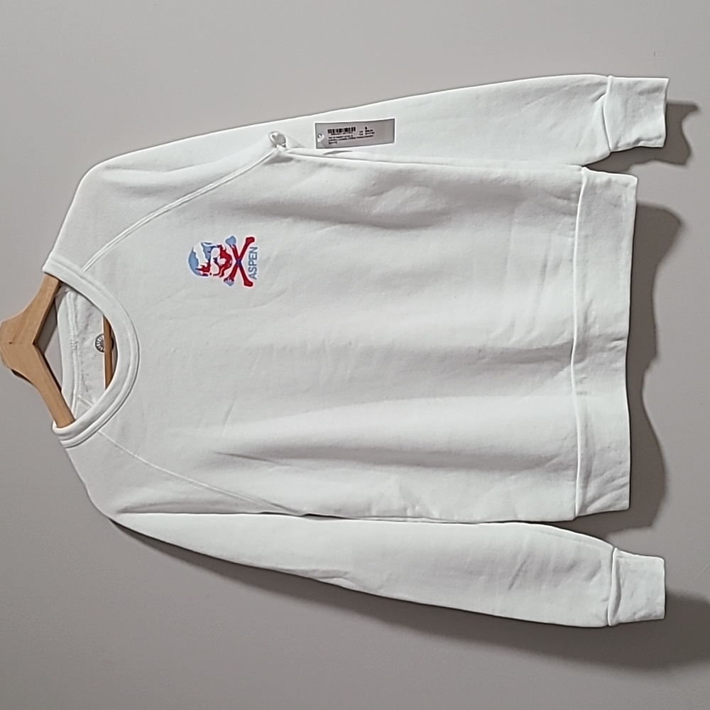soulcycle White Crewneck Sweatshirt with Aspen Skull Logo